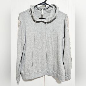 Flora Nikrooz Gray Hoodie with Lace Details